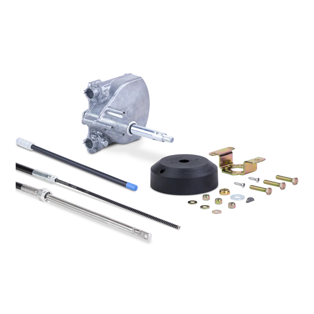 SS13715 – SEASTAR Boat Steering System Helm, Rear Mount Rotary Mechanical Steering Fits Single-Station Boats Only Wit...
